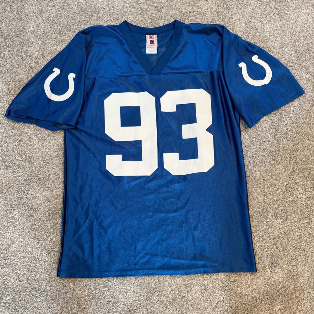 NFL Players Indianapolis Colts Dwight Freeney 93 Blue Football Jersey Mens M